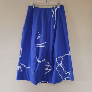 Liviana Conti Maxi Skirt Size EU 44 Made In Italy Designer Pockets Poplin Cotton